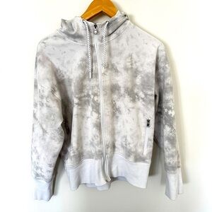 Gray Tie-Dye Zip-Up Hoodie